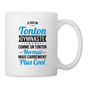 Tonton gymnaste comme un tonton normal plus cool - Mug blanc - blanc - Droite