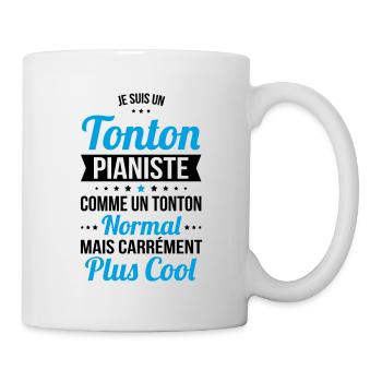 Tonton pianiste comme un tonton normal plus cool - Mug blanc - blanc - Droite