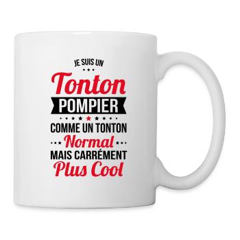 Tonton pompier comme un tonton normal plus cool - Mug blanc - blanc - Droite