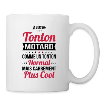 Tonton motard comme un tonton normal plus cool - Mug blanc - blanc - Droite