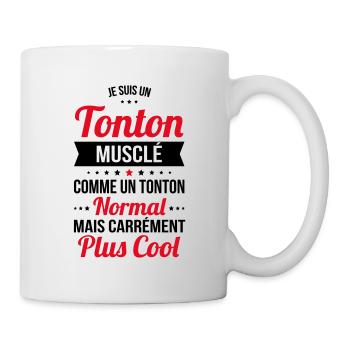 Tonton musclé comme un tonton normal plus cool - Mug blanc - blanc - Droite