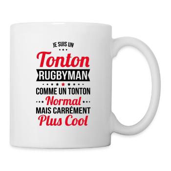 Tonton rugbyman comme un tonton normal plus cool - Mug blanc - blanc - Droite