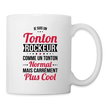 Tonton rockeur comme un tonton normal plus cool - Mug blanc - blanc - Droite
