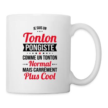 Tonton pongiste comme un tonton normal plus cool - Mug blanc - blanc - Droite