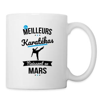 Les meilleurs karatékas naissent en Mars - Mug blanc - blanc - Droite