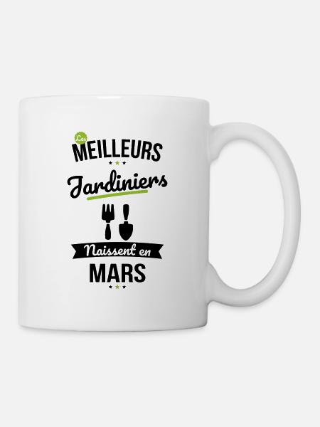 Les meilleurs jardiniers naissent en Mars - Mug blanc - blanc