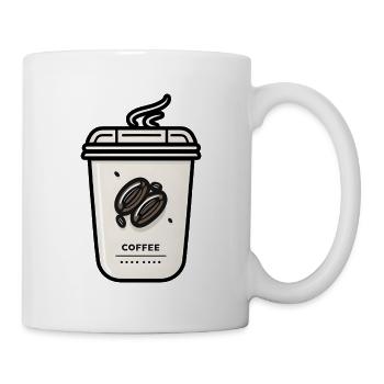 Kaffee Becher - Tasse - Weiß - Rechts