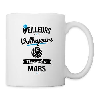 Les meilleurs volleyeurs naissent en Mars - Mug blanc - blanc - Droite