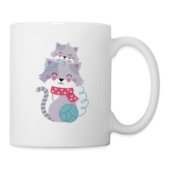Chats à tubercule laineux - Mug blanc - blanc - Droite