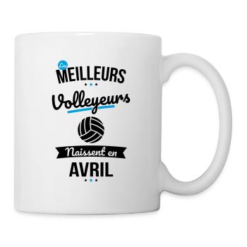 Les meilleurs volleyeurs naissent en Avril - Mug blanc - blanc - Droite