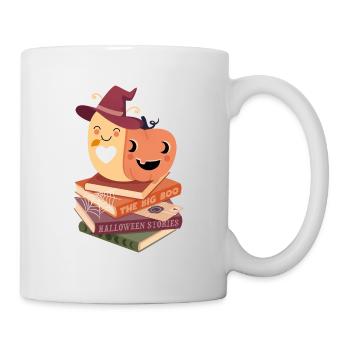 Snail on Halloween book pile - Mug - white - Right