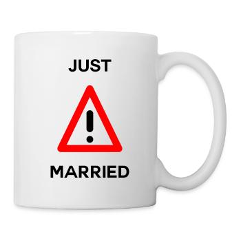 GERADE VERHEIRATET. Junggesellinnenabschied. HEILIGER VALENTIN. PAAR. LIEBE - Tasse - Weiß - Rechts