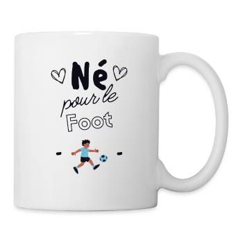 Né pour le foot - Mug blanc - blanc - Droite