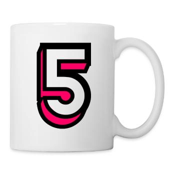 5. 5 JAHRE. 5-JÄHRIGES JUBILÄUM. GEBURTSTAG 5 JAHRE. 5 - Tasse - Weiß - Rechts