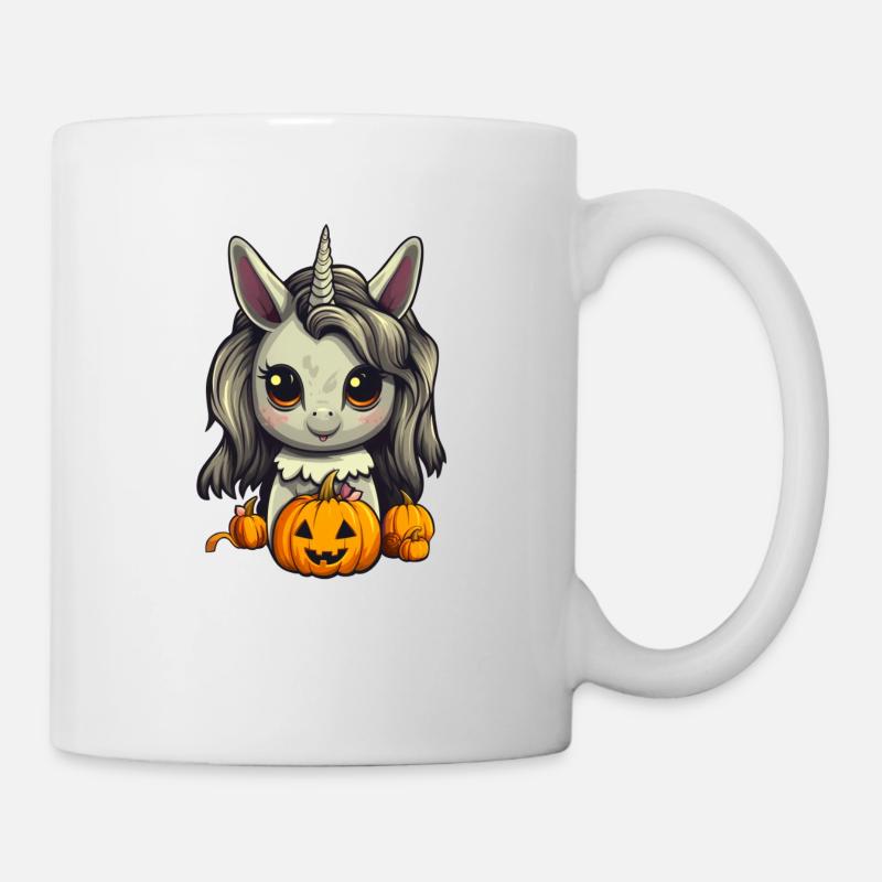 Cute Halloween Einhorn - Tasse - Weiß