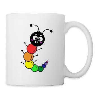 Chenille arc-en-ciel - Mug blanc - blanc - Droite