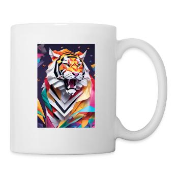 König des Dschungels - Brüllender Tiger - Tasse - Weiß - Rechts