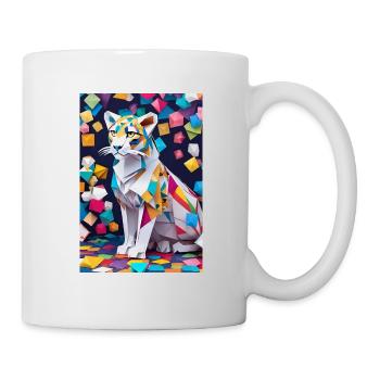 Arktische Eleganz: Die Anmut eines Schneeleoparden - Tasse - Weiß - Rechts