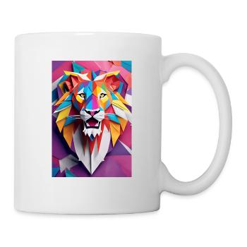 Sunset Monarch: Sculpted Lion Majesty - Mug - white - Right