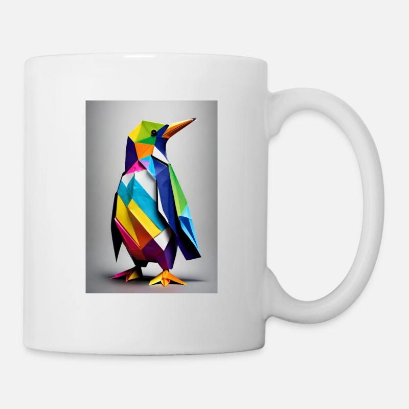 Origami-Pinguin - Tasse - Weiß