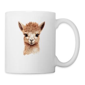 Super beau alpaga / lama souriant à la caméra - Mug blanc - blanc - Droite