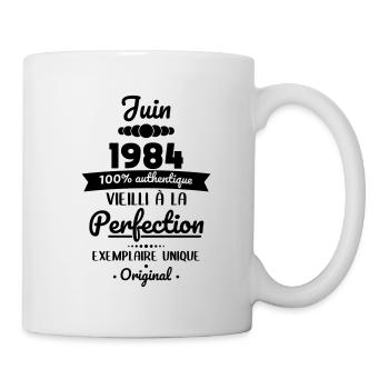 40-jähriges Jubiläum - Juni 1984 Original - Tasse - Weiß - Rechts