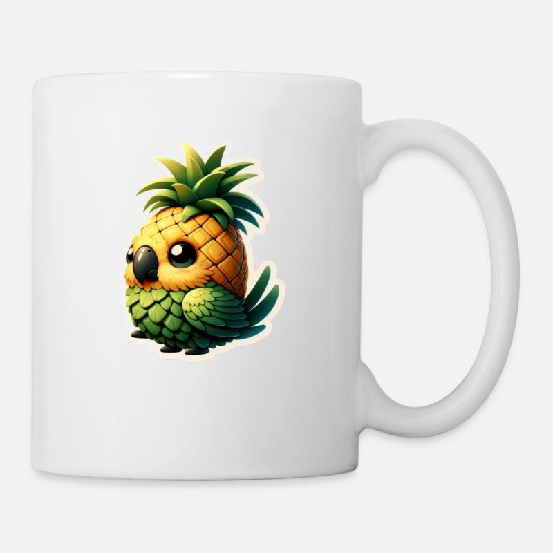Cute little parrot as pineapple - Mug - white