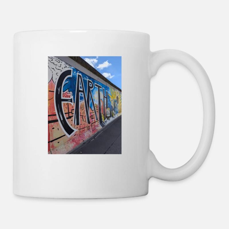 Straßenkunst. Berliner Mauer - Tasse - Weiß