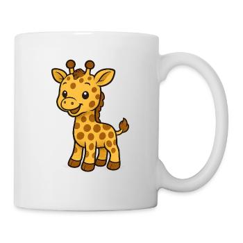 Süßer Giraffenfreund Kindermotiv - Tasse - Weiß - Rechts