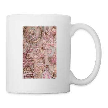 Art de parfums vintage roses - Mug blanc - blanc - Droite