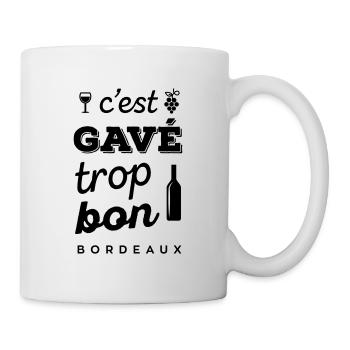 Bordeauxwein zu gut gefüllt! - Tasse - Weiß - Rechts