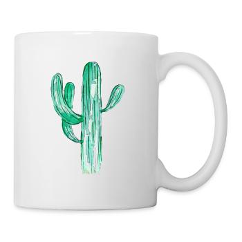Aquarell Kaktus - Tasse - Weiß - Rechts