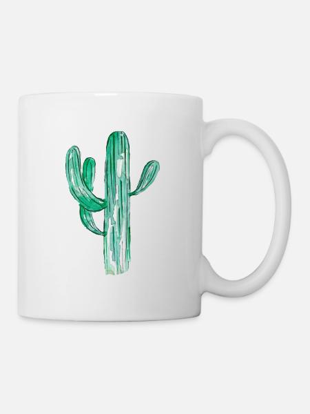 Aquarell Kaktus - Tasse - Weiß