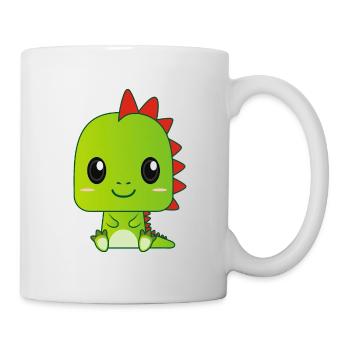 Netter Baby-grüner Drache - Tasse - Weiß - Rechts