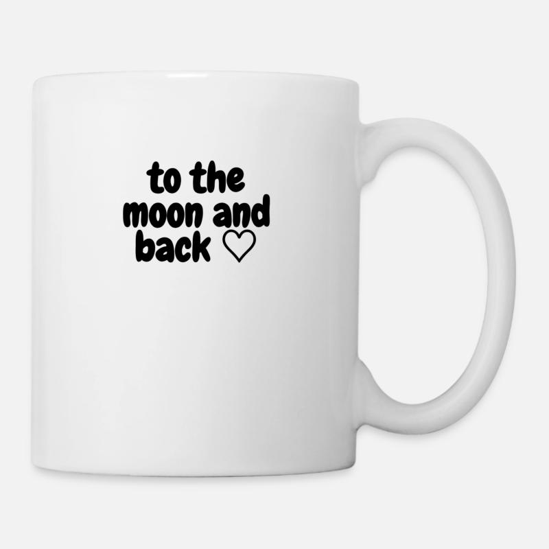to the moon and back (mit Herz) - Tasse - Weiß