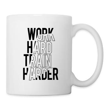 work hard train harder sport bstyled leisure fashion - Mug - white - Right