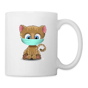 Chat garde-bouche - Mug blanc - blanc - Droite