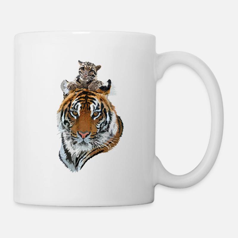 Bengal Tiger und Hazy Tiger - Tasse - Weiß