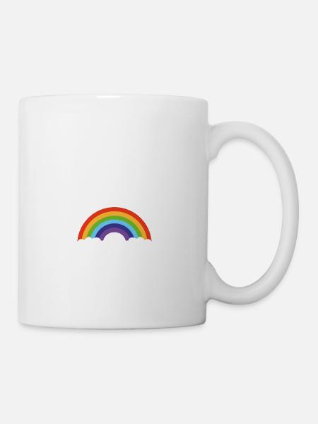 Spruch "Wo Regen ist, ist auch ein Regenbogen" - Tasse - Weiß