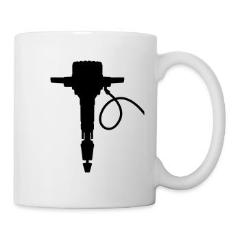 Presslufthammer Dampfhammer Vektor Farbe wählbar - Tasse - Weiß - Rechts