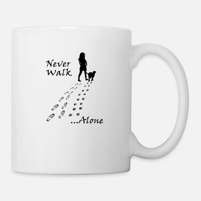 süßes Never walk alone Hunde Design - Tasse - Weiß