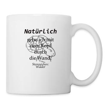 Sternzeichen Widder Horsokop Virgo Lustig Geschenk - Tasse - Weiß - Rechts