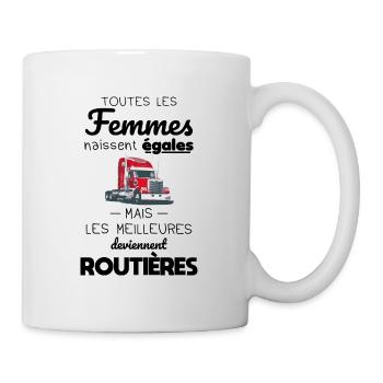 Femmes égales les meilleures deviennent routières - Mug blanc - blanc - Droite
