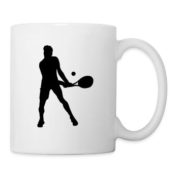 Squash joueur silhouette - Mug blanc - blanc - Droite