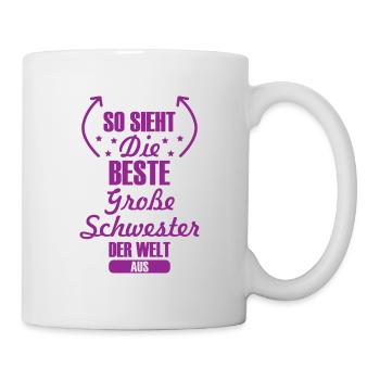 Beste Große Schwester Schwangerschaft Geschenk - Tasse - Weiß - Rechts