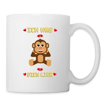 Baby Schimpanse meint: Ich hab dich lieb - Tasse - Weiß - Rechts