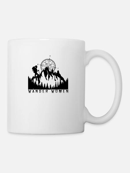Frau Wandern Berge - Tasse - Weiß