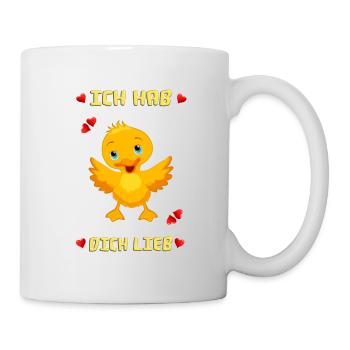 Baby Entlein findet: Ich hab dich lieb - Tasse - Weiß - Rechts