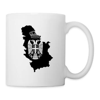 Karte Adler Wappen Serbija Jugoslawien Balkan - Tasse - Weiß - Rechts