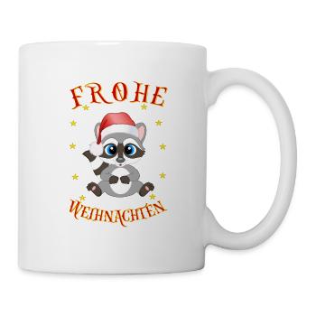 Frohe Weihnachten Santa Waschbär - Tasse - Weiß - Rechts